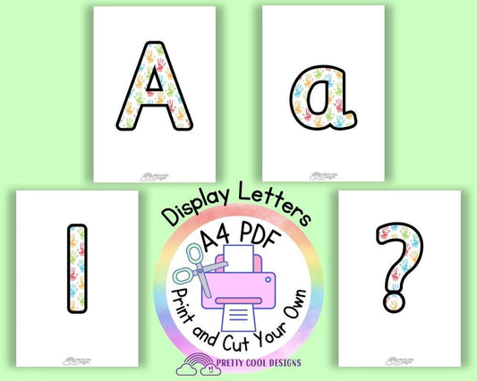 Rainbow Handprint Letters & Numbers: Classroom Printable (PDF)