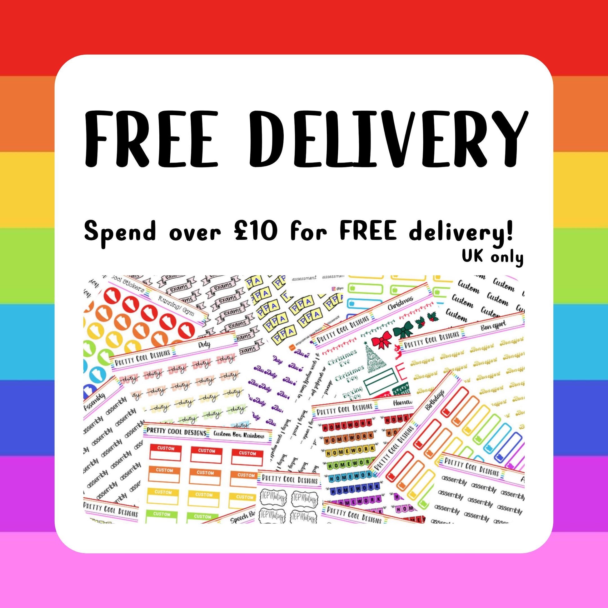 Rainbow patchwork personalised teacher badge or keyring - 45 mm - teacher themed hand drawn designs - add your name - teacher gift