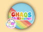 Chaos Coordinator | Funny | Teacher Pin Badge or Keyring | Rainbow | Teacher Gift | 45mm