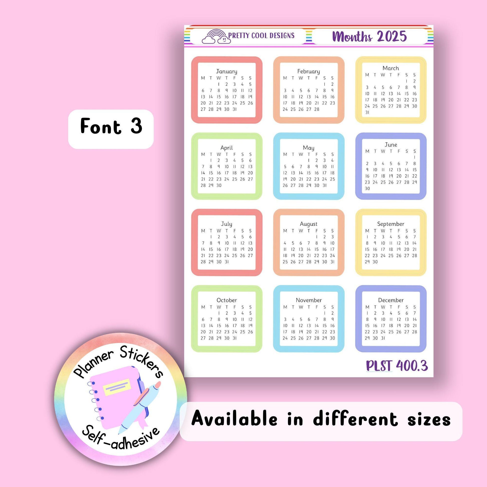Monthly Planner Stickers, 2025, Bullet Journal, Diary Decoration Decor, Scrapbooking Stickers, Aesthetic