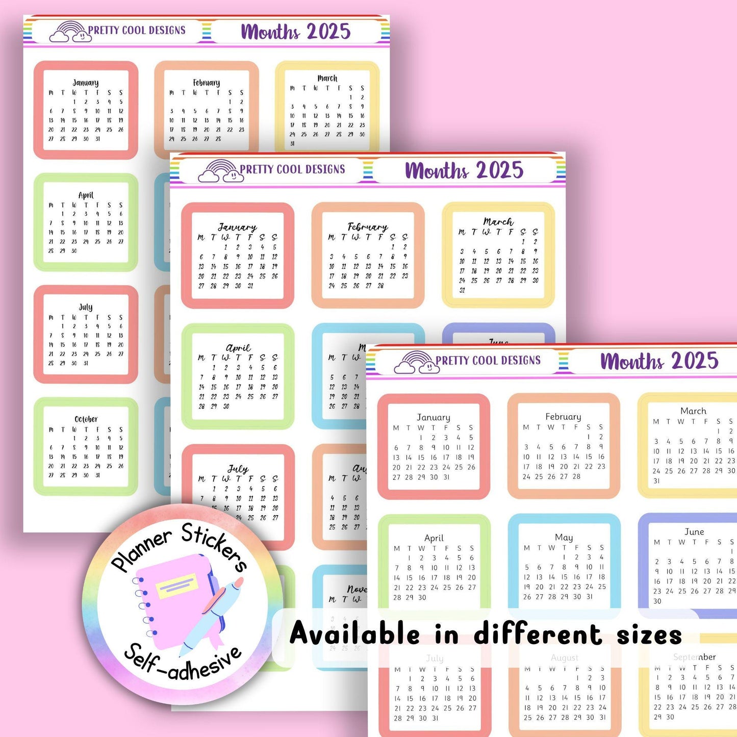 Monthly Planner Stickers, 2025, Bullet Journal, Diary Decoration Decor, Scrapbooking Stickers, Aesthetic