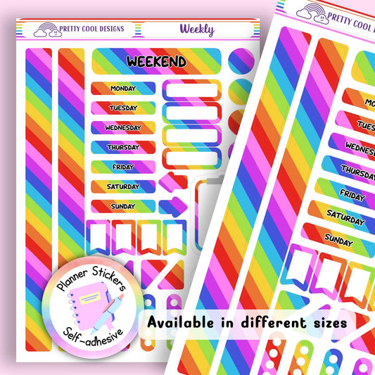 Weekly Planner Stickers, Colour-Coded, Functional Stickers
