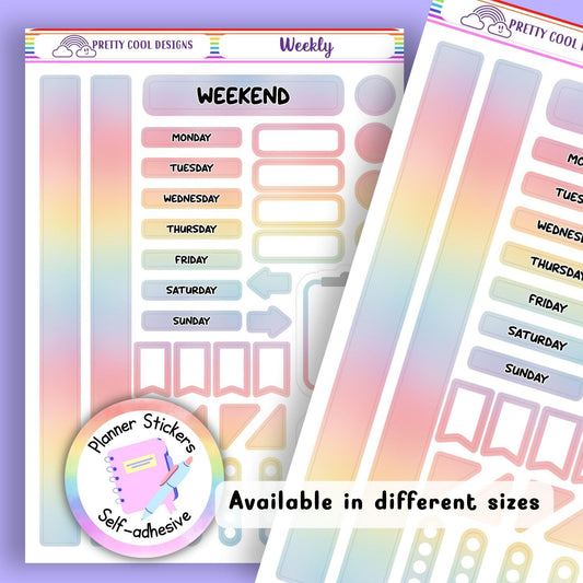 Weekly Planner Stickers: Colour-Coded Functional Stickers