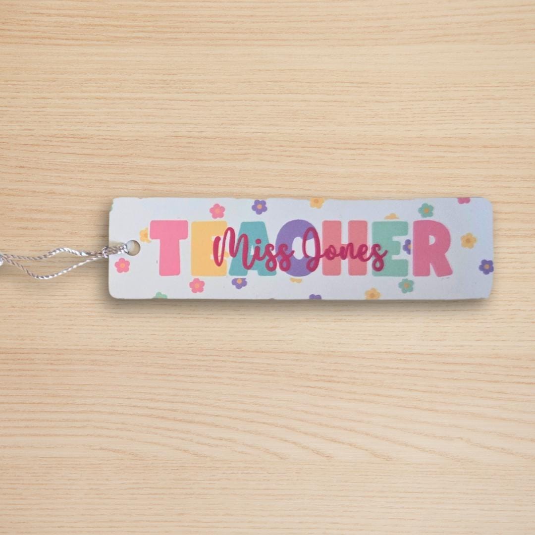 School Themed Bookmark - Personalised Gift - Teacher - Senco- Sendco, Teaching Assistant - Head Teacher - Pastel Themed