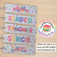 School Themed Bookmark - Personalised Gift - Teacher - Senco- Sendco, Teaching Assistant - Head Teacher - Pastel Themed