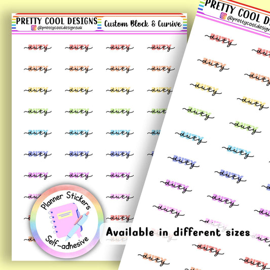Duty Teacher Planner Stickers UK - 1 Sheet Playground Bus Teacher Teaching Assistant Weekly Breaktime