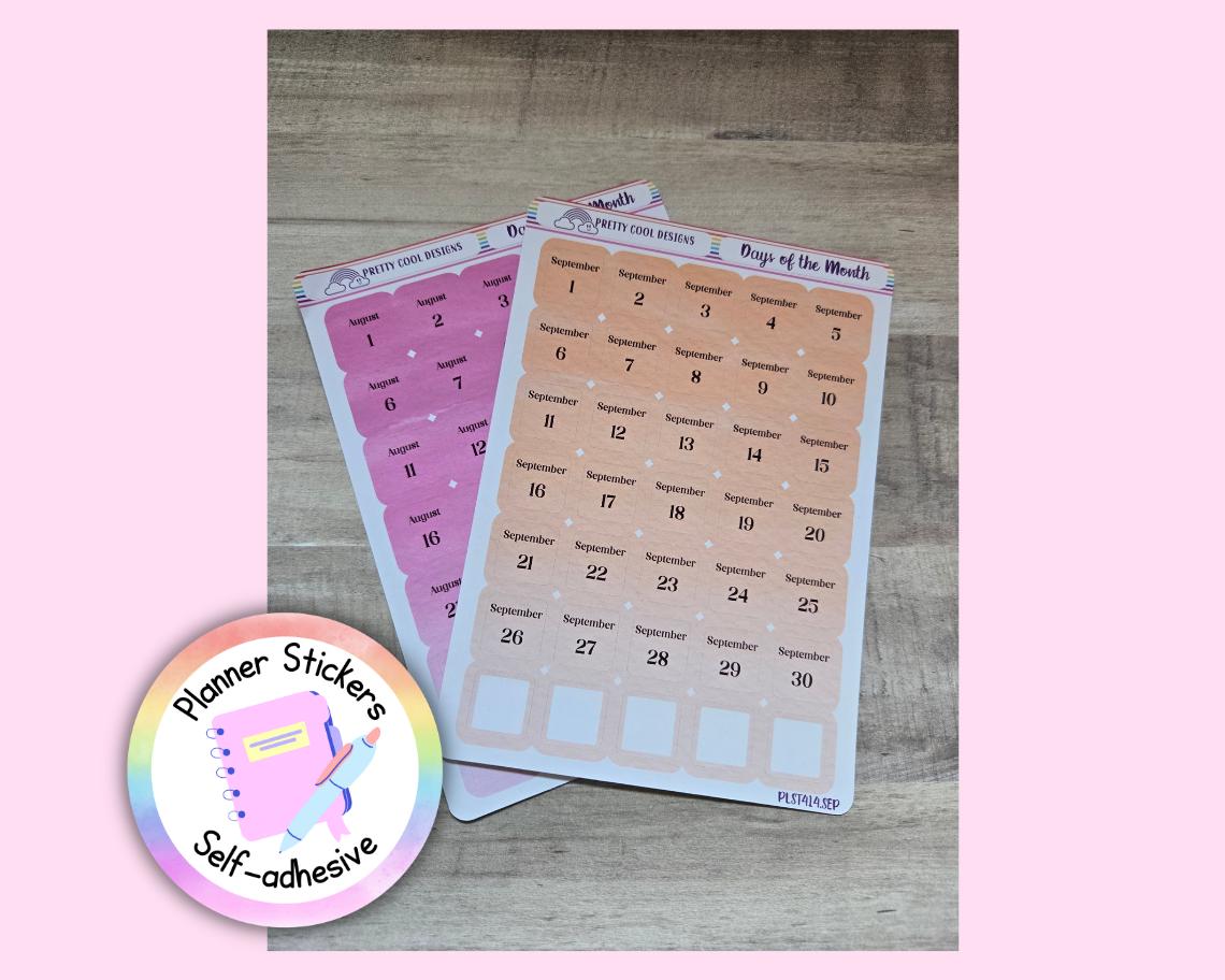 Monthly Planner Stickers, Bullet Journal, Diary Decoration Decor, Scrapbooking Stickers, Numbers, Washi, Aesthetic