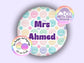 Love candy affirmation personalised badge or keyring - 45 mm - pretty hand drawn design - add your name - Christmas gift