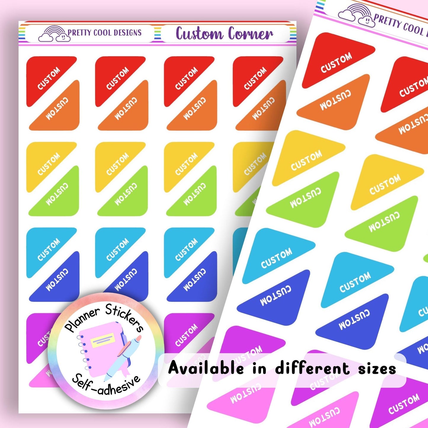 Personalised Corner Planner Stickers