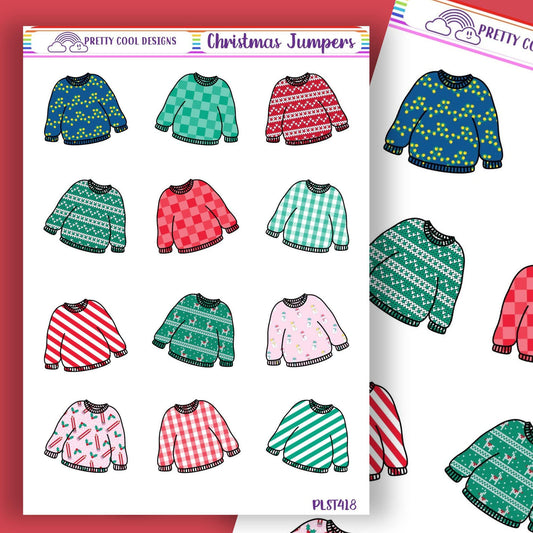 Christmas Festive Jumpers Planner Stickers