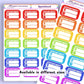 21 Rainbow Appointment Planner Stickers with Time and Location Space