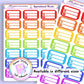 Appointment Planner Stickers with Time and Location Space Rainbow Blank