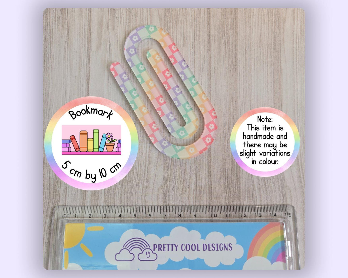 Jumbo Paperclip Bookmark Hand drawn Floral Pattern