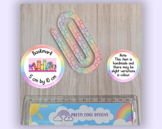 Jumbo Paperclip Bookmark Hand drawn Floral Pattern