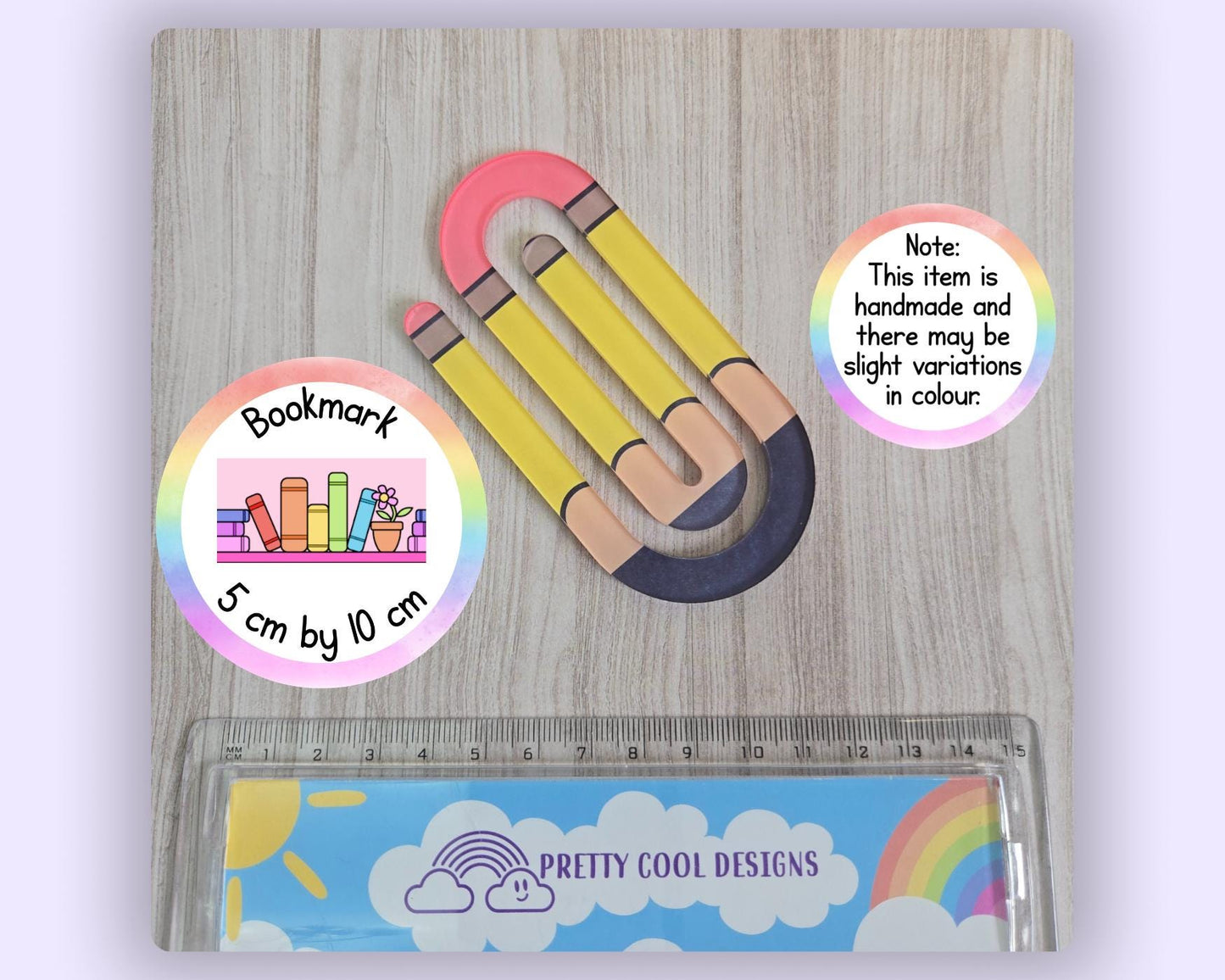 Jumbo Paperclip Bookmark Hand drawn Pencil Pattern