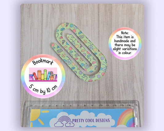 Jumbo Paperclip Bookmark Hand drawn Sports Pattern PE Teacher
