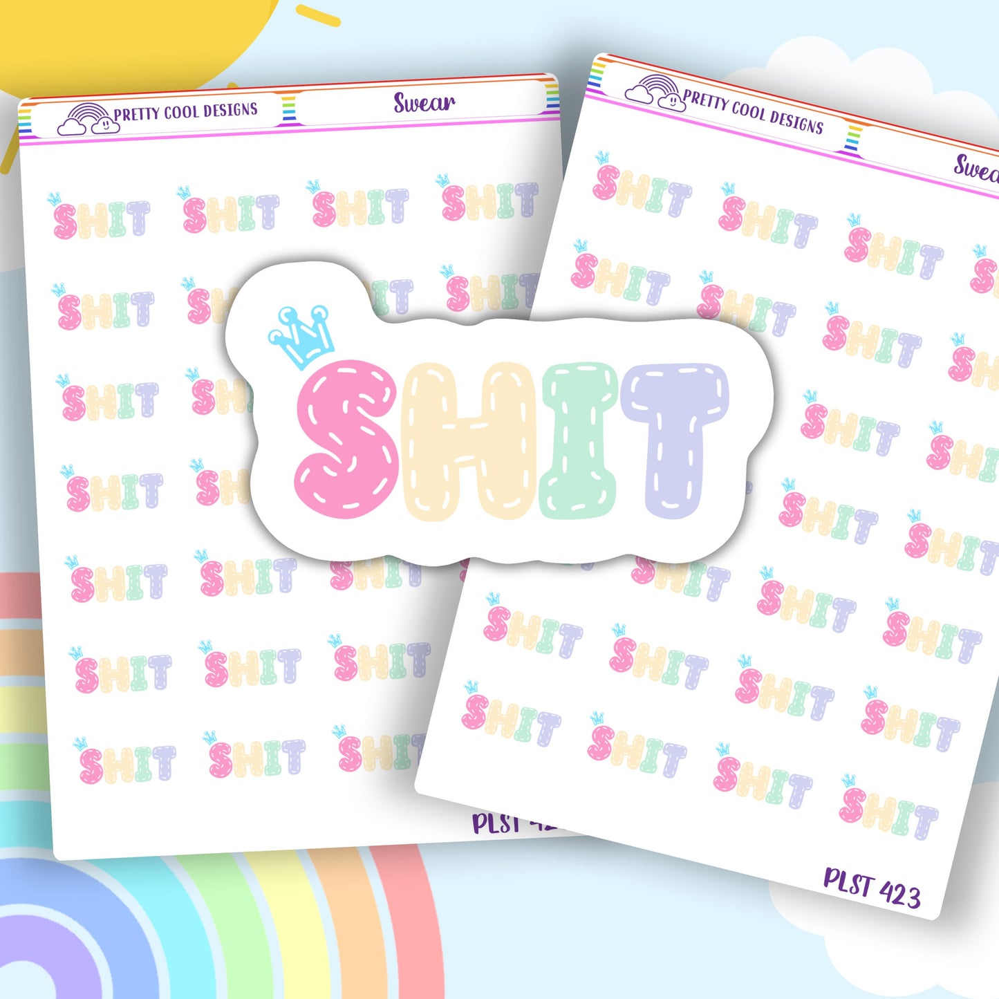 Swearing Shit Stickers for Planners, Diaries, Scrapbooks (1 Sheet)