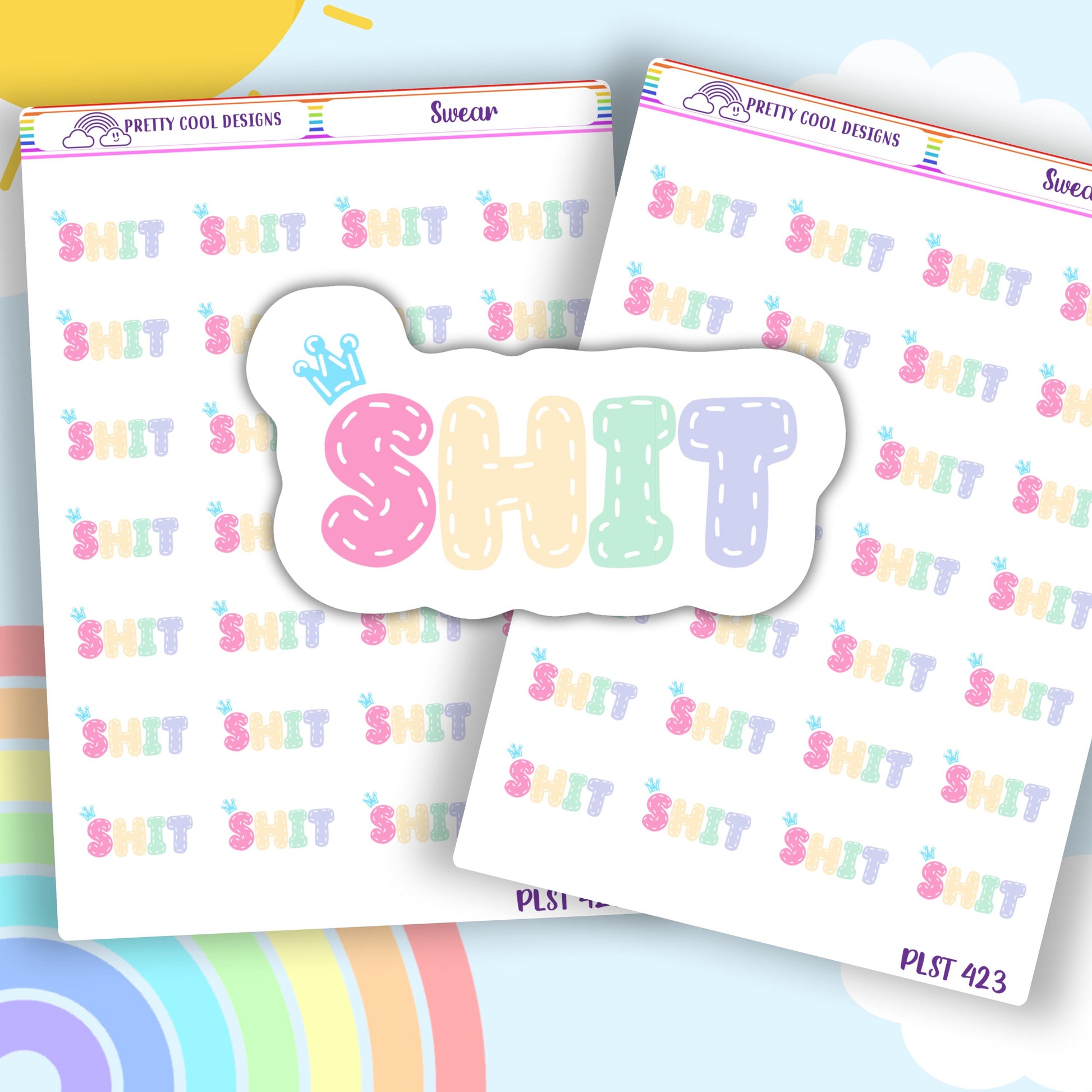 Swearing Shit Stickers for Planners, Diaries, Scrapbooks (1 Sheet)