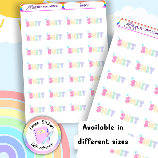 Swearing Shit Stickers for Planners, Diaries, Scrapbooks (1 Sheet)