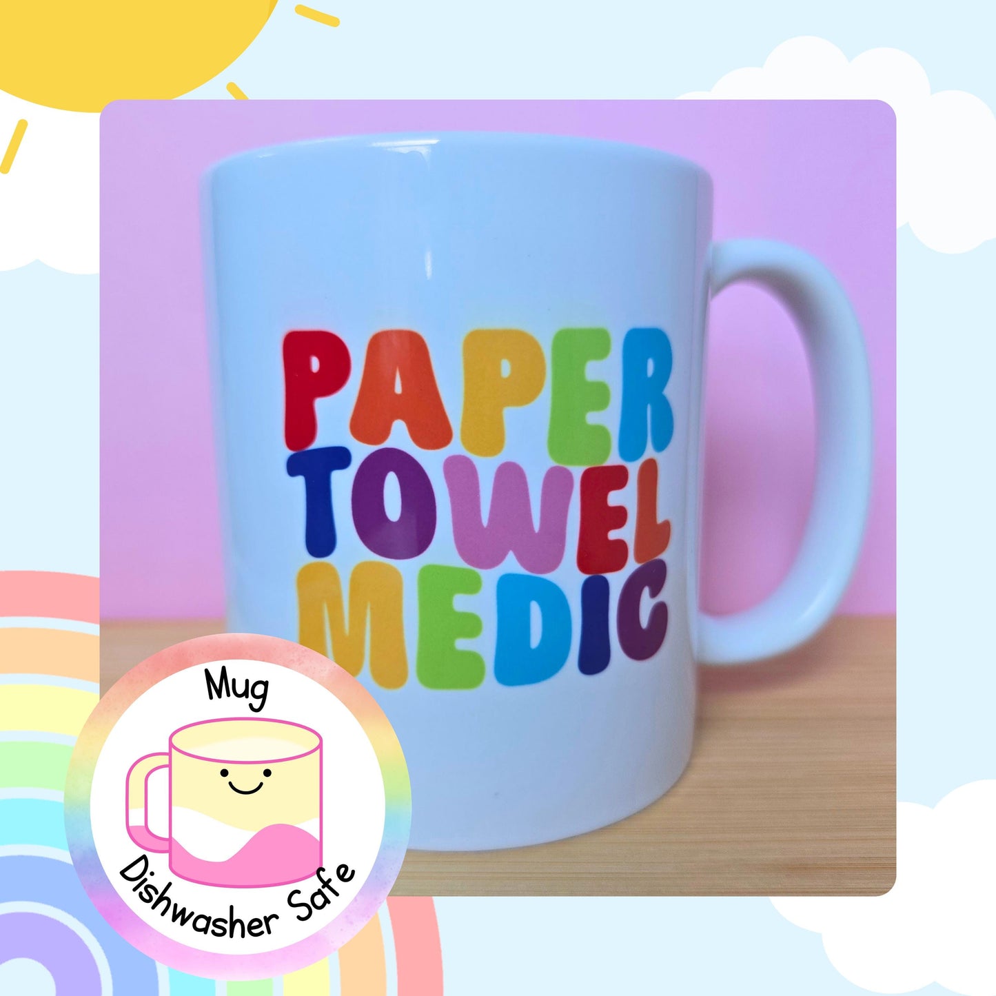 Teacher mug, end of year gift, teaching assistant present, funny mug, rainbow