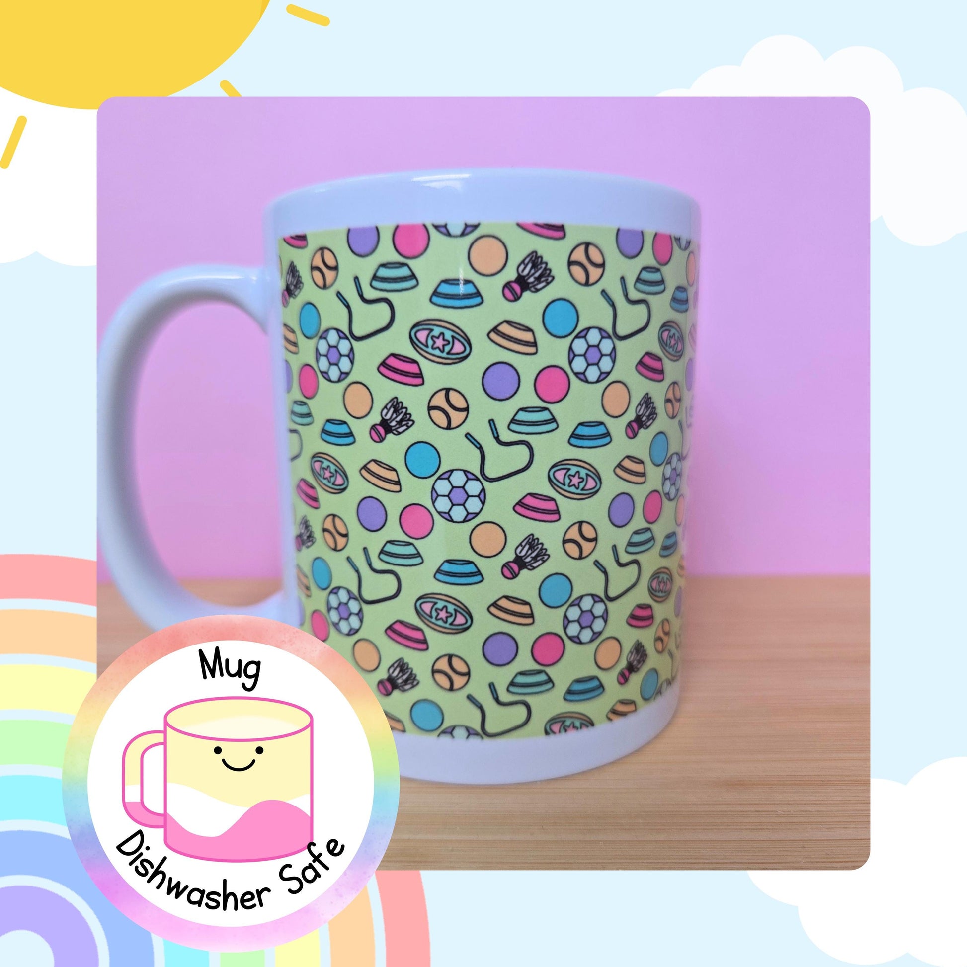 PE Teacher mug, end of year gift, teaching assistant present, sports equipment