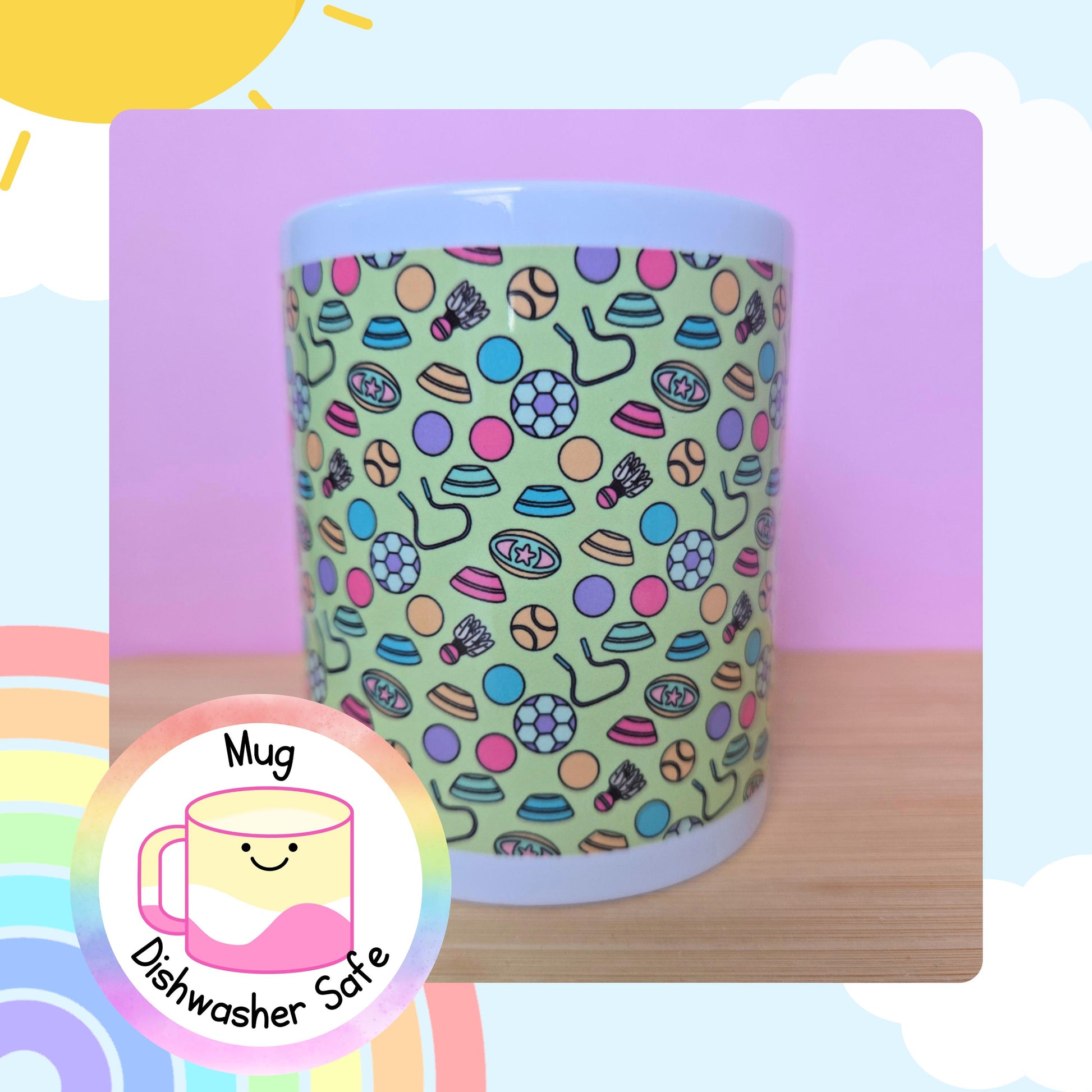 PE Teacher mug, end of year gift, teaching assistant present, sports equipment