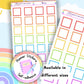 Rainbow Boxes Planner Bujo Bullet Journal Stickers UK - 1 Sheet