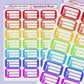 Appointment Planner Stickers with Time and Location Space Rainbow Blank