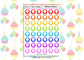 48 Rainbow Birthday Balloon Planner Stickers UK - 1 Sheet