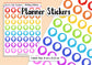 48 Rainbow Birthday Balloon Planner Stickers UK - 1 Sheet