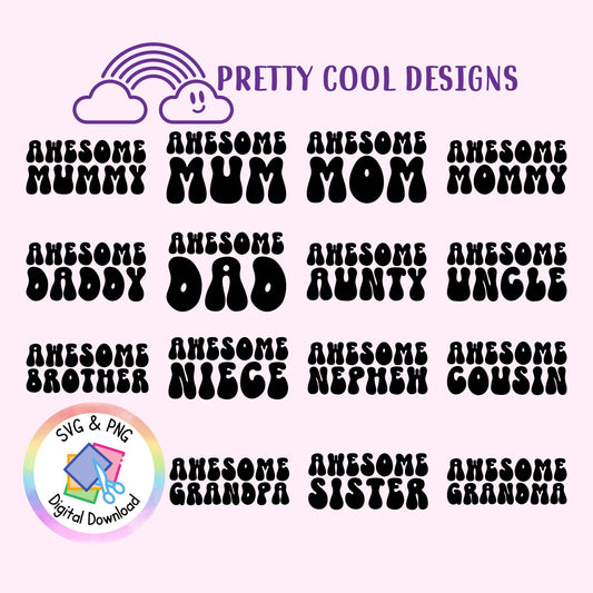 SVG Digital File Download Collection Awesome Family Matching Gifts